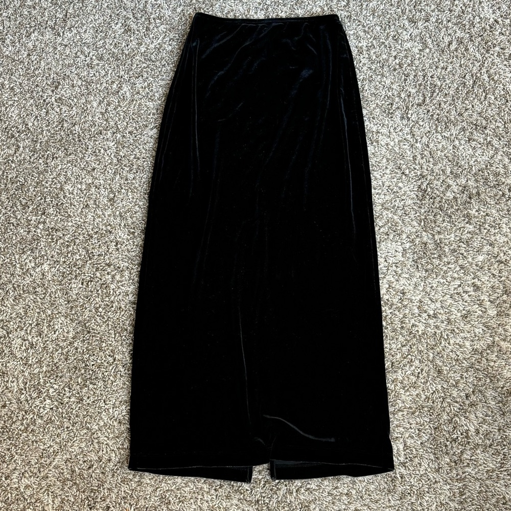 My Michelle Black Velvet Maxi Skirt